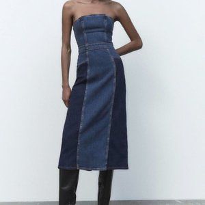 PATCHWORK DENIM DRESS